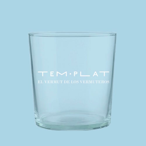 Vaso serigrafiado con "Vermut templat, el vermut de los vermuteros"