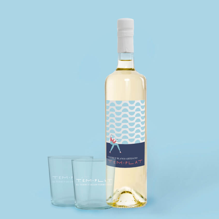 Pack TEMPLAT Blanco 750 ml y 2 vasos